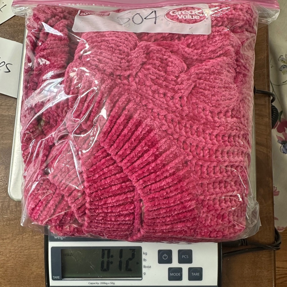 Cocovive Cable Knit Cropped Sweater Pullover Chenille Pink Womens‎ Large Casual - Picture 12 of 12